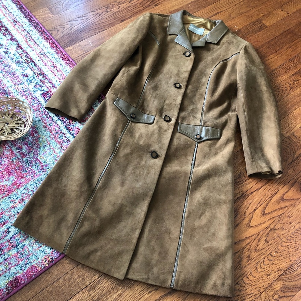 Leda Spain brown suede leather coat